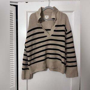 H&M rib knit polo sweater
